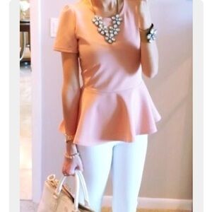Pink Short Sleeve Peplum Top